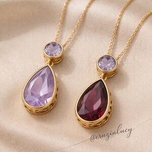 Swarovski Orbita Necklace, Drop cut crystal, Multicolored, Gold-tone Finish